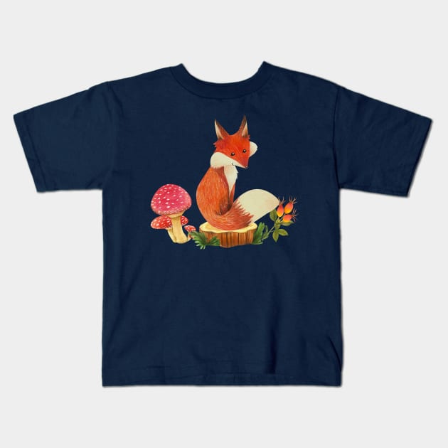 Cute Fox - Fox Lover Gift Kids T-Shirt by ShopBuzz